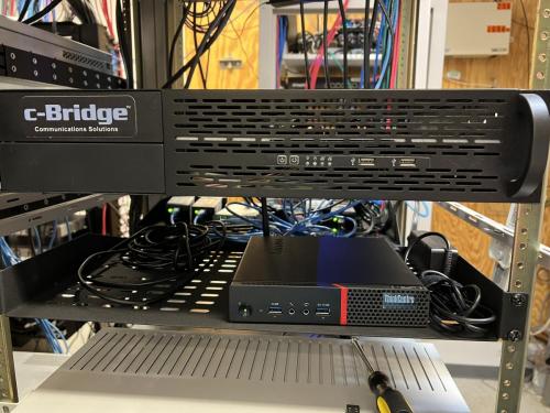 The upgraded C-Bridge for our DMR network and 4 channels of Analog patching below it.