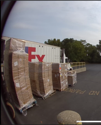Unloading the Fedex truck